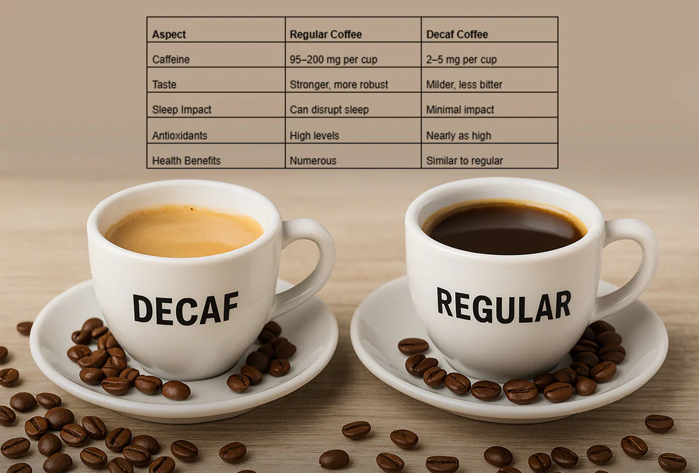What is the difference between decaf and regular coffee
